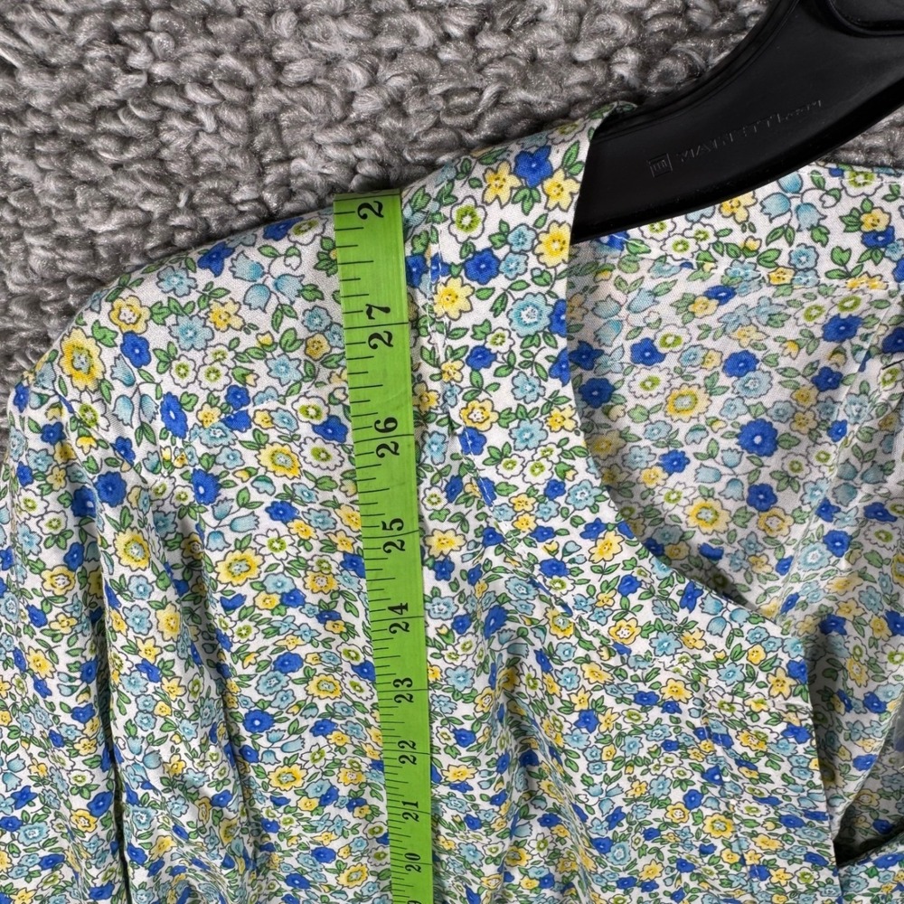 Jones New York Blouse Blue Yellow Floral 3/4 Sleeve Rayon Top Womens 1X - Picture 5 of 11